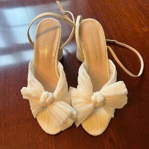Loeffler Randal White Bow Heels